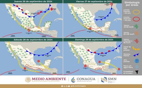 La Tormenta Tropical John se localiza frente a la costa de #Guerrero, manteniendo el Temporal de lluvias intensas a puntuales extraordinarias en el sur y sureste del país.