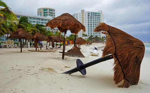 Daños hechos por la tormenta tropical Helene en Quintana Roo.