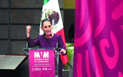 CIUDAD DE MÉXICO, 25SEPTIEMBRE2024.- Claudia Sheinbaum, presidenta electa de México, durante su intervención en la ceremonia de inauguración del "Museo Vivo del Muralismo" en edificio de la Secretaría de Educación Pública (SEP).
FOTO: MARIO JASSO/CUARTOSCURO.COM