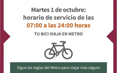 Horario Metro CDMX 1 de octubre