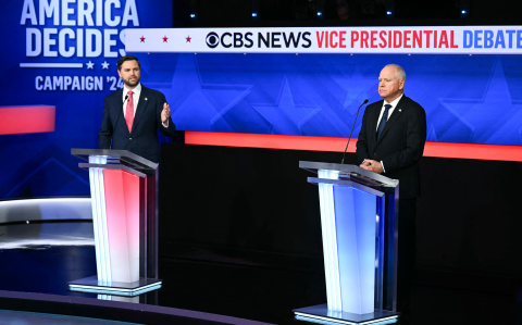 J.D. Vance y Tim Walz participan en el primer debate por la vicepresidencia de Estados Unidos.