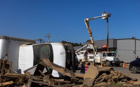 Retiro de escombros tras huracán Helene, EU