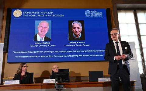 El estadounidense John Hopfield y el británico-canadiense Geoffrey Hinton ganaron el Premio Nobel de Física por sus trabajos pioneros sobre el aprendizaje automático.