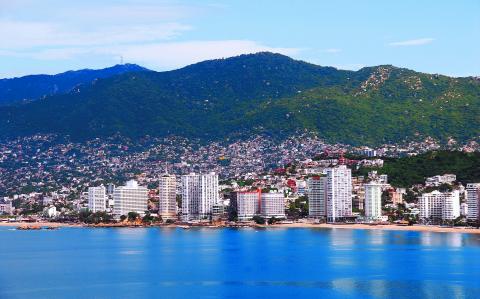 Acapulco Mexico, View of the Port and La Costera, panoramic view, Pacific Ocean, travel, tourism