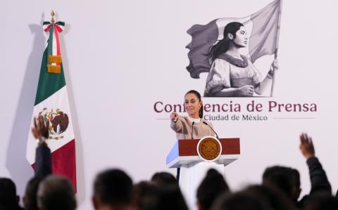 Claudia Sheinbaum Pardo en la conferencia matutina del lunes 14 de octubre de 2024. Foto: Presidencia de la República