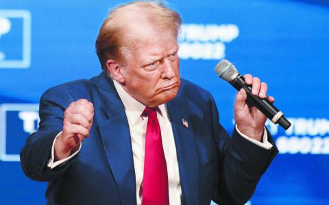 Republican presidential nominee former U.S. President Donald Trump dances during a town hall campaign event in Oaks, Pennsylvania, U.S., October 14, 2024.  REUTERS/David Muse