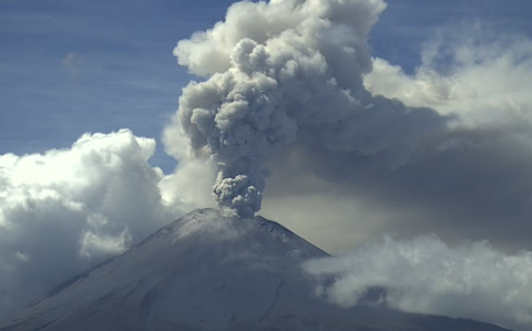 Actividad del volcán Popocatépetl.