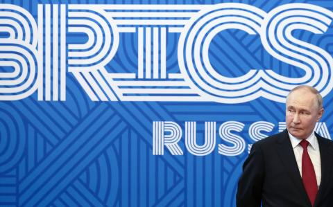 El presidente de Rusia, Vladimir Putin, durante el foro parlamentario BRICS.