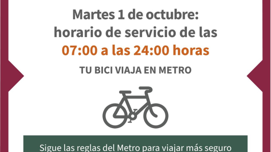 Horario Metro CDMX 1 de octubre