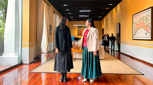 Claudia Curiel Icaza y Alejandra Fraustro.