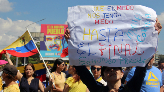 Protestas en Venezuela contra la tercera investidura de Nicolás Maduro.