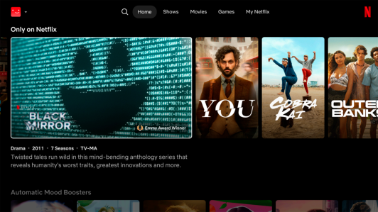 Netflix, nuevo diseño para televisión.