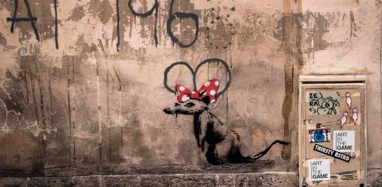 Las ratas importantes en el imaginario de Banksy. Aquí, aparece como parte de Mayo de 1968.