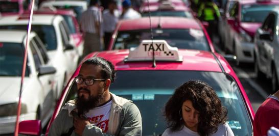 Manifestación de taxistas. Foto EE: Archivo