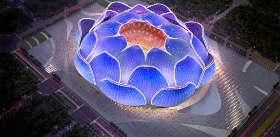 El diseño de loto fue elegido ya que es una flor tradicional china y fue conceptualizado por el diseñador Hasan A. Syed, con sede en Shanghai.