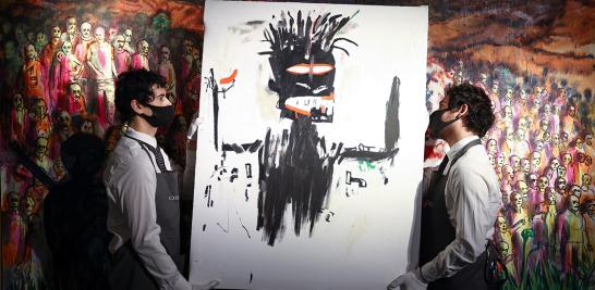 Otro lote incluye un autoretrato de Jean-Michel Basquiat, "Portrait du photographe Dilewski". Foto: Reuters