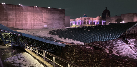 El arqueólogo Leonardo López Luján, director del Proyecto Templo Mayor, reportó que un oficial de seguridad resultó lesionado, pero no de gravedad. Foto: Cuartoscuro