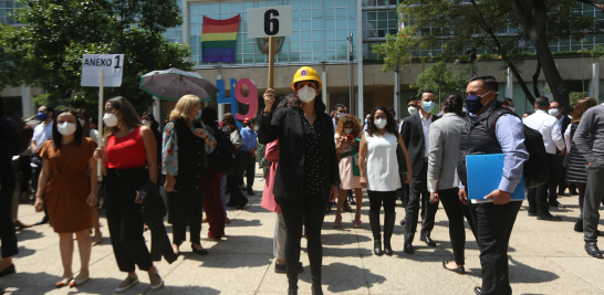 Se trató del primer simulacro en el marco de la pandemia de Covid-19, por lo que las autoridades pidieron implementar medidas de higiene para evitar la propagación de la enfermedad. Foto EE: Eric Lugo