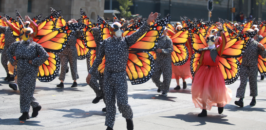 Celebrando la vida fue uno de los temas centrales del Desfile Internacional de Día de Muertos 2021. Foto EE: Eric Lugo