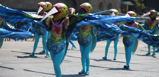 El inicio del recorrido del Desfile del Día de Muertos 2021 fue en el Zócalo capitalino para concluir en el Deportivo del Campo Marte. Foto EE: Eric Lugo