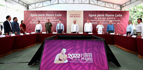 Presentación del Plan de apoyo: agua para Nuevo León. Foto EE: Cortesía Presidencia de México