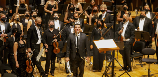 El trompetista venezolano Pacho Flores se presentó durante tres fechas con la Orquesta Sinfónica de Minería para presentar su disco Estirpe. Foto EE: Eric Lugo