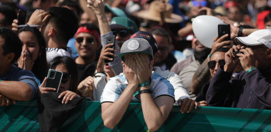 Los fanáticos disfrutaron del partido final de Qatar 2022 en el Monumento a la Revolución como parte del FIFA Fan Fest de la Ciudad de México. Foto EE: Eric lugo