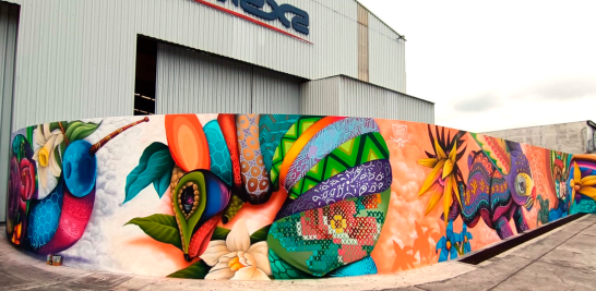 El mural de Riesk puede apreciarse en Palmas 292, Ciudad Industrial, Veracruz, Veracruz. Foto EE: Cortesía.