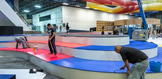 Montaje de la Feria Internacional del Libro de Guadalajara. Foto EE: Cortesía