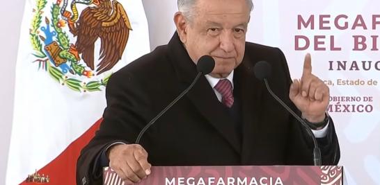 Andrés Manuel López Obrador durante la inauguración de la Megafarmacia del Bienestar. Foto EE: Cortesía.