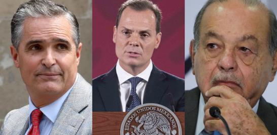 (De izquierda a derecha) Bernardo Gómez, Olegario Vázquez Aldir y Carlos Slim. Foto EE: Especial.