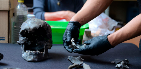 Estudios de antropología física identifican a Yotzin, que podría ser el único hombre precerámico descubierto en Santa Lucía. Foto EE: Cortesía INAH / Mauricio Marat