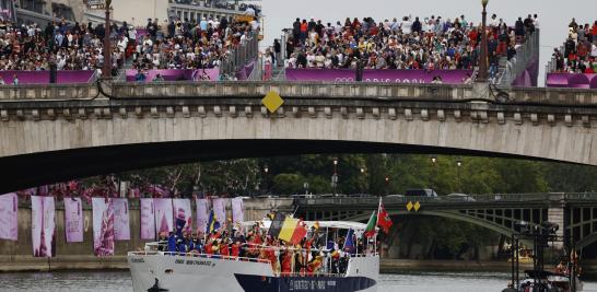 La delegación de Bélgica durante el desfile inaugural. Foto: Reuters