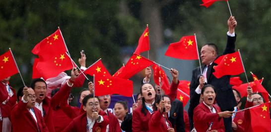 Atletas de China en la ceremonia de inauguración de los Juegos Olímpicos de París 2024. Foto: Reuters