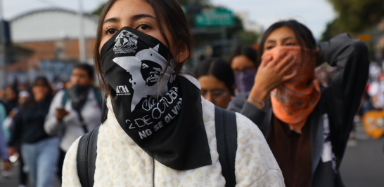 Marcha para conmemorar el 56 aniversario de la matanza de Tlatelolco el 2 de octubre de 1968.