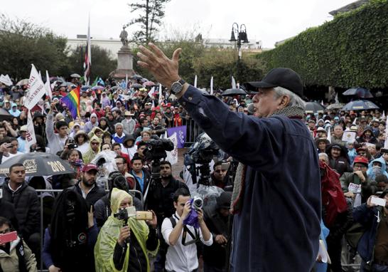 FILE PHOTO: Mexican presidential pre-candidate Andres Manuel Lopez Obrador of the National Regeneration Movement (MORENA) gives a speech to supporters during a pre-campaign rally in Queretaro - FILE PHOTO: Mexican presidential pre-candidate Andres Manuel Lopez Obrador of the National Regeneration Movement (MORENA) gives a speech to supporters during a pre-campaign rally in Queretaro, Mexico February 9, 2018. REUTERS/Henry Romero/File Photo