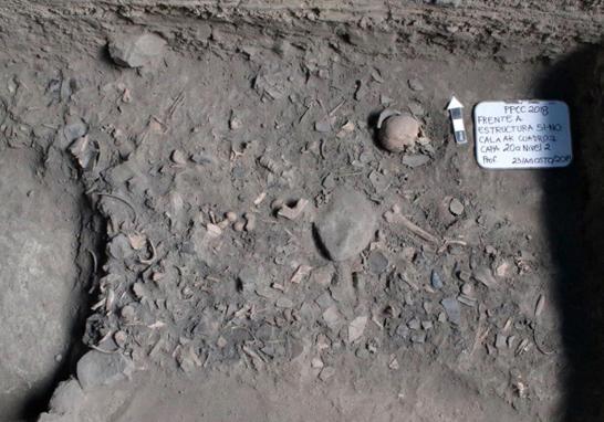 La excavación en la Plaza de las Columnas permitió determinar que algunas de sus estructuras sirvieron para actividades administrativas, ceremoniales y probablemente como residencia de las élites teotihuacanas y mayas.