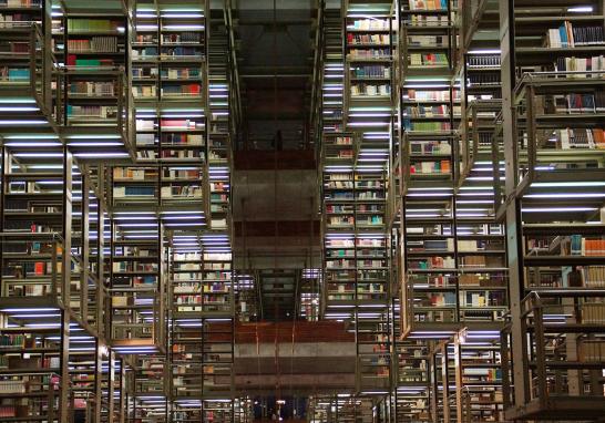 Así es la Biblioteca José Vasconcelos, edificio proyectado por el arquitecto mexicano Alberto Kalac, fue abierta al público en el 2006 y es hasta el 2013 que se convirtió en un espacio vivo, con un constante flujo de actividades y usuarios de diversos grupos sociales. Es el cuarto recinto cultural con más visitantes en México. Entre sus diversas esculturas, la más llamativa y emblemática es Mátrix Móvil, de Gabriel Orozco, ubicada al centro de la planta principal.