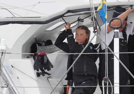 Thunberg logró llegar a Estados Unidos en agosto, luego de realizar un viaje transatlántico a bordo del velero Malizia II. Foto: Reuters