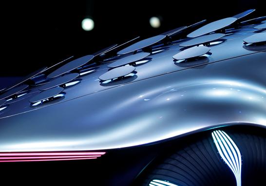 Detalle del auto concepto Mercedes-Benz Vision AVTR. FOTO: REUTERS