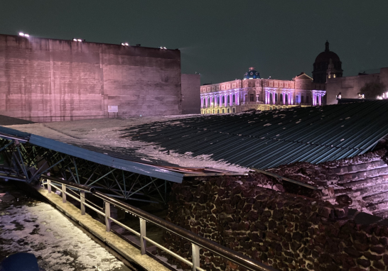 El arqueólogo Leonardo López Luján, director del Proyecto Templo Mayor, reportó que un oficial de seguridad resultó lesionado, pero no de gravedad. Foto: Cuartoscuro