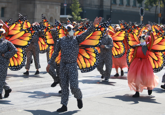 Celebrando la vida fue uno de los temas centrales del Desfile Internacional de Día de Muertos 2021. Foto EE: Eric Lugo