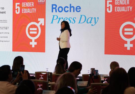 Joanne Manrique, presidenta del Center for Global Health and Development, Roche Press Day. Foto EE: Cortesía