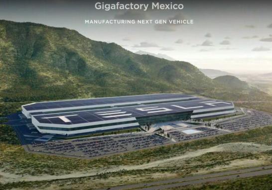 Maqueta de la nueva gigafactory de Tesla que se construirá en Nuevo León Foto EE: Especial / captura de video