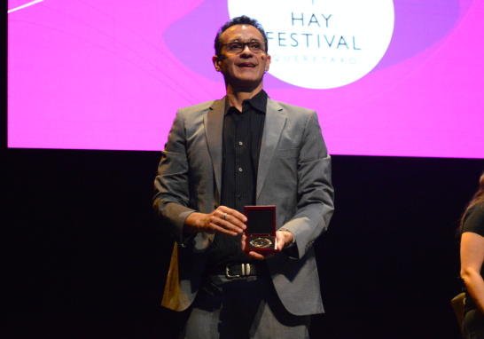 Carlos Umaña en el Hay Festival Querétaro 2023. Foto EE: Ricardo Quiroga