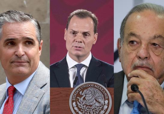 (De izquierda a derecha) Bernardo Gómez, Olegario Vázquez Aldir y Carlos Slim. Foto EE: Especial.