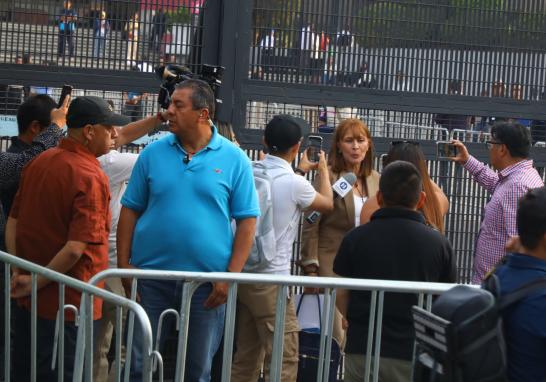 Ambiente afuera de las instalaciones del INE. Foto EE: Rosario Servin