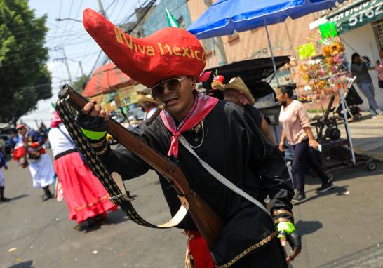 Representación de la Batalla de Puebla en Peñón de los Baños.