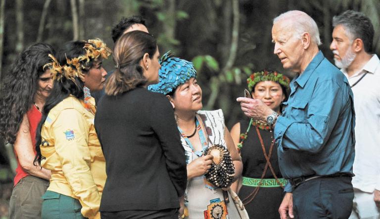 El presidente Joe Biden en el Día Internacional de la Conservación en Manaos, Brasil.