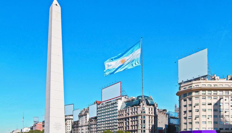 The Obelisk a major touristic destination in Buenos Aires, Argentina